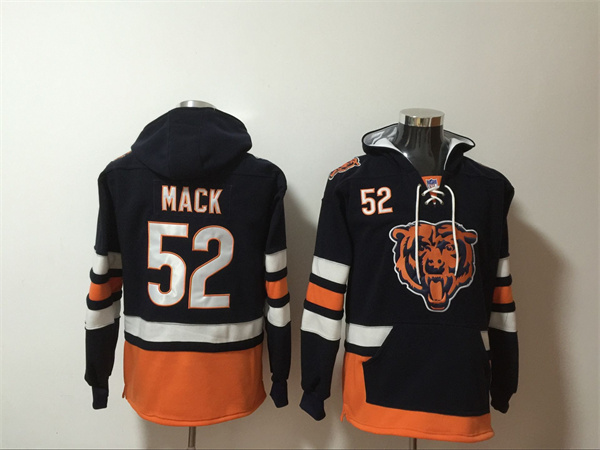 Men's Chicago Bears #52 Khalil Mack Black Ageless Must-Have Lace-Up Pullover Hoodie